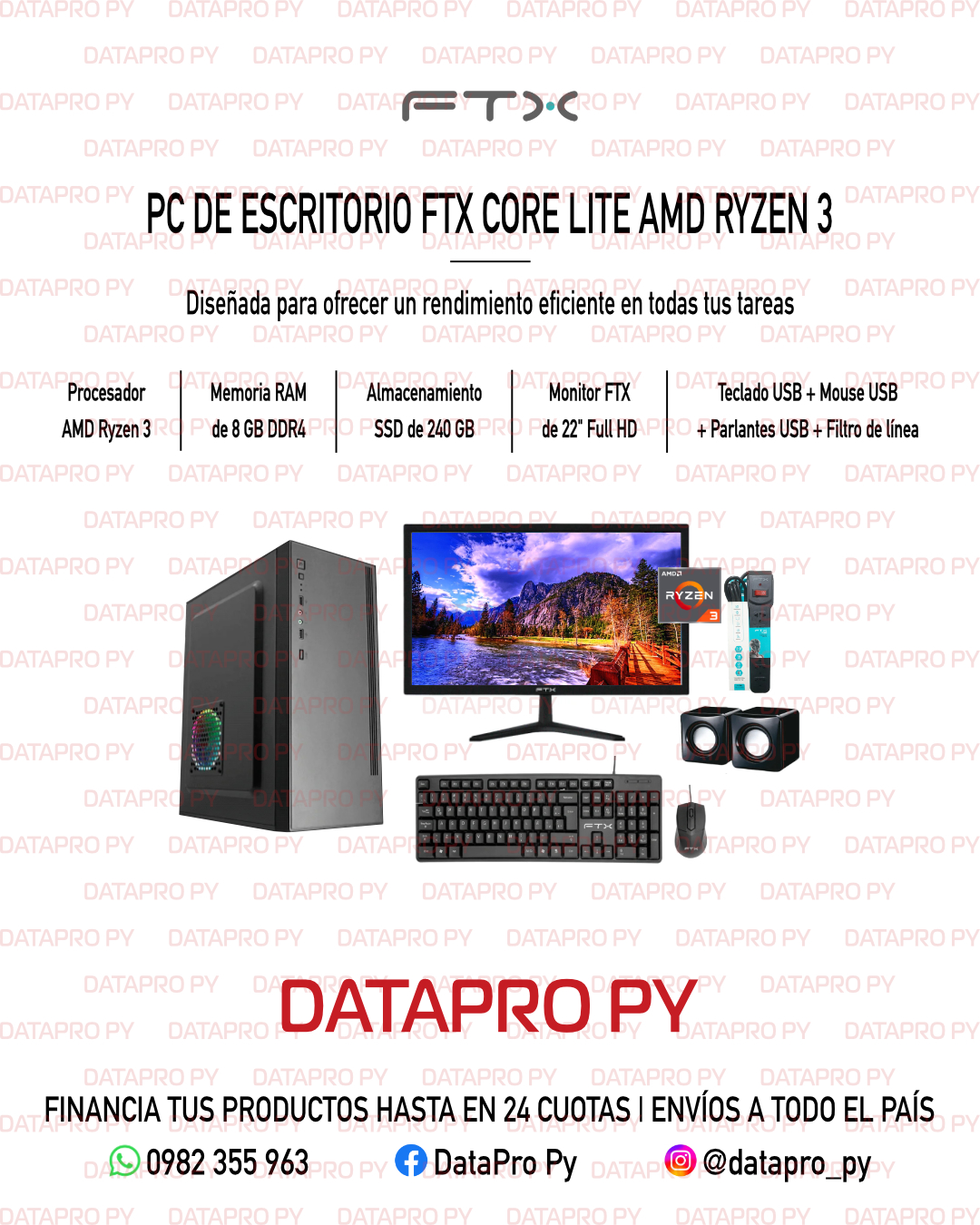 PC de Escritorio FTX Core Lite AMD Ryzen 3